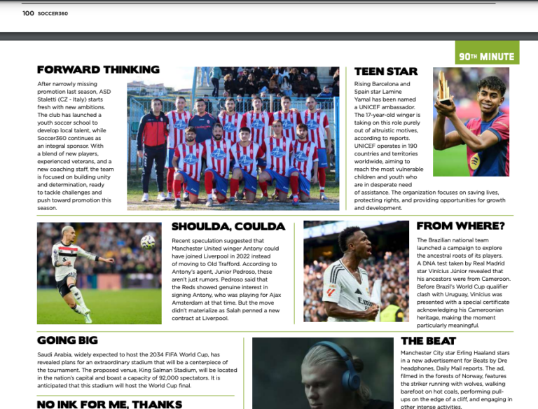 ASD Staletti In Evidenza su Soccer360 Magazine